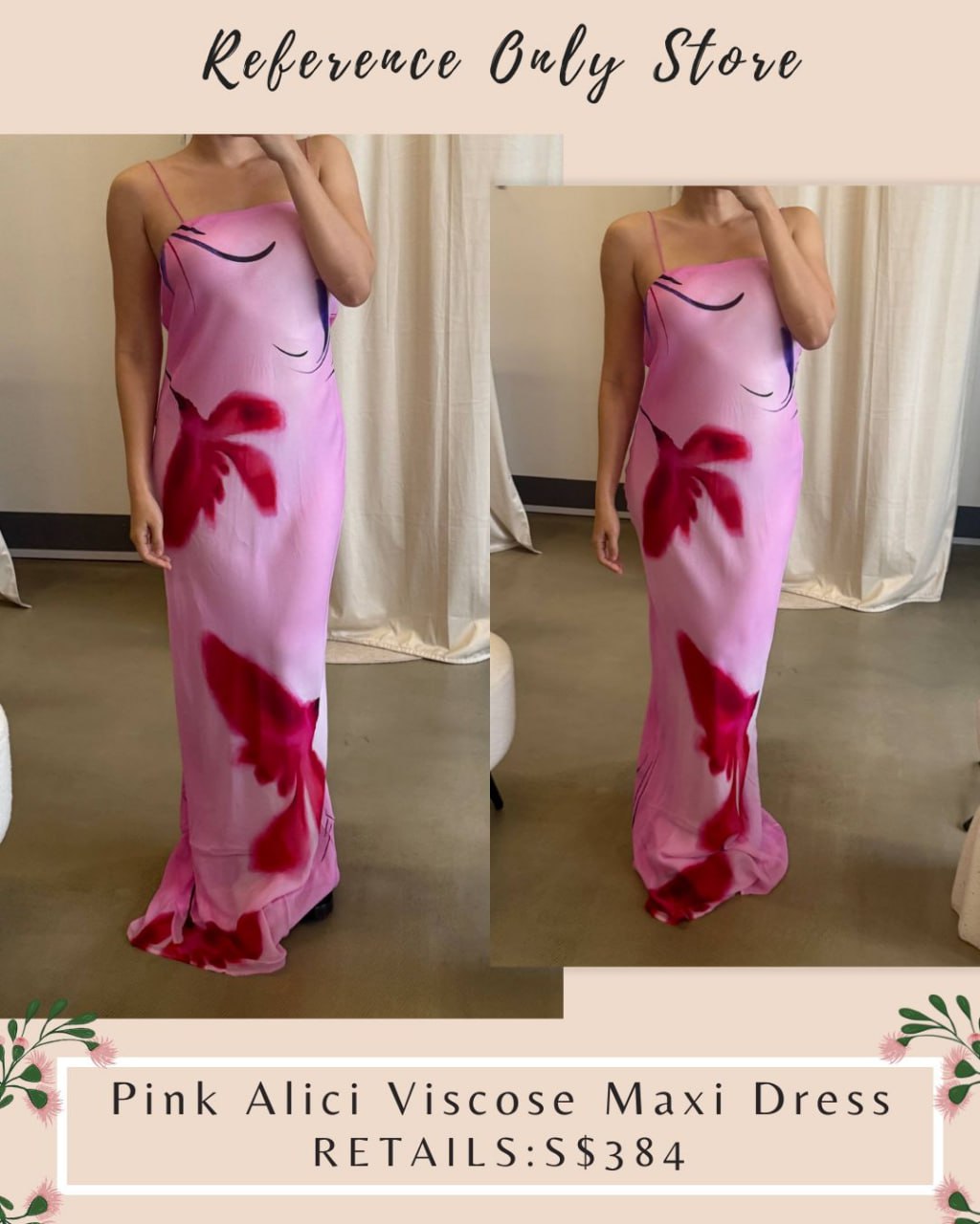 RB Pink alici viscose floral maxi dress