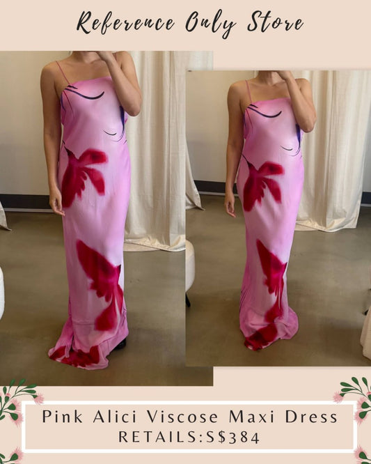 RB Pink alici viscose floral maxi dress