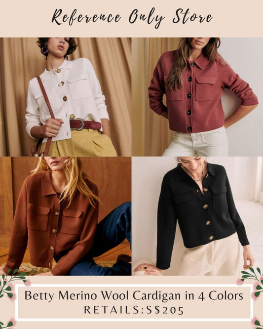 SZ Betty Merino Wool cardigan in 4 colors