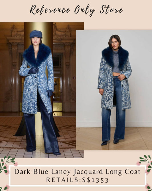 LG Dark Blue Laney Jacquard long coat