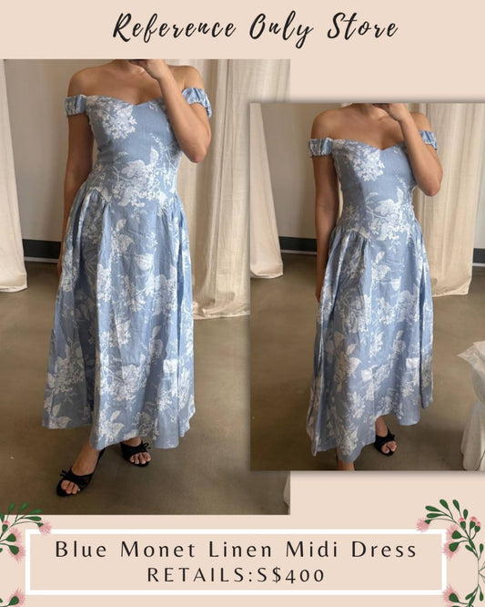 Ref Monet midi linen dress