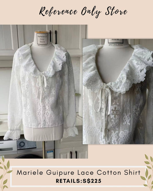 SZ Mariele guipure lace cotton top blouse