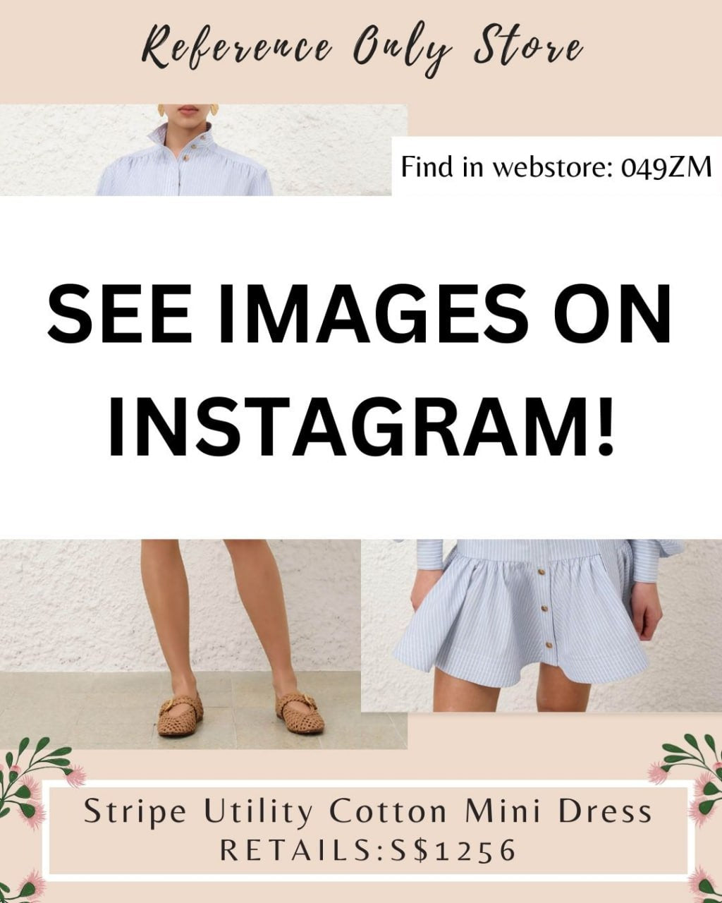 049ZM stripe blue cotton mini dress utility
