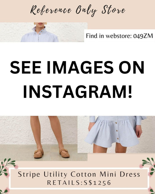 049ZM stripe blue cotton mini dress utility