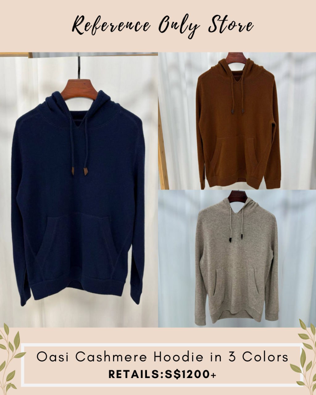 ZN Oasi cashmere hoodie in 3 colors