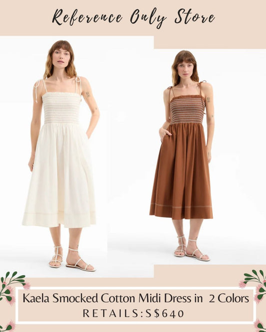 VB Kaela smocked cotton midi dress