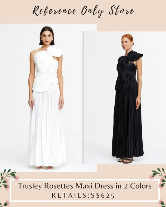 ACL trusley rosettes maxi dress gown in 2 colors