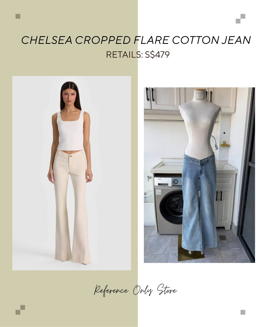 AO Chelsea cropped flare cotton jeans