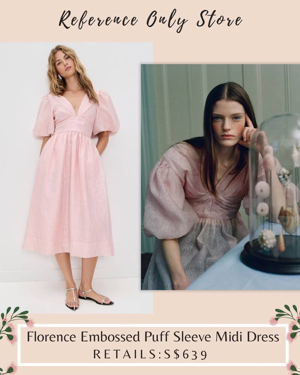 SE Florence embossed pink midi dress