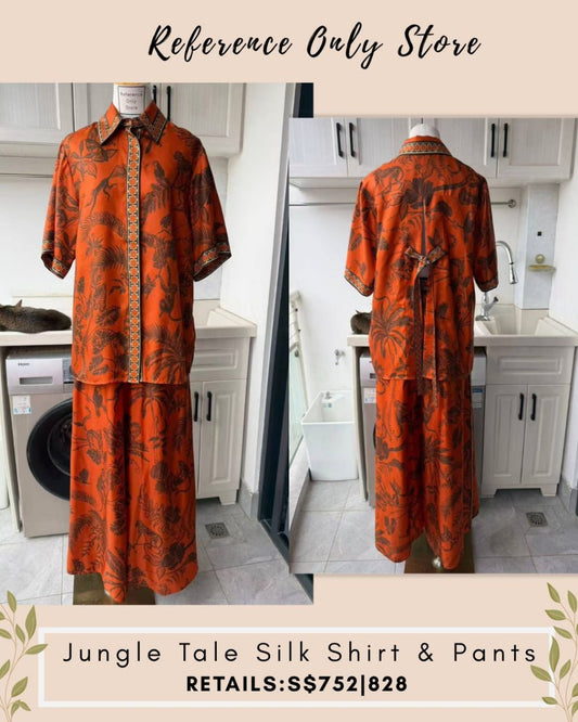 AM Jungle tale silk shirt and pants