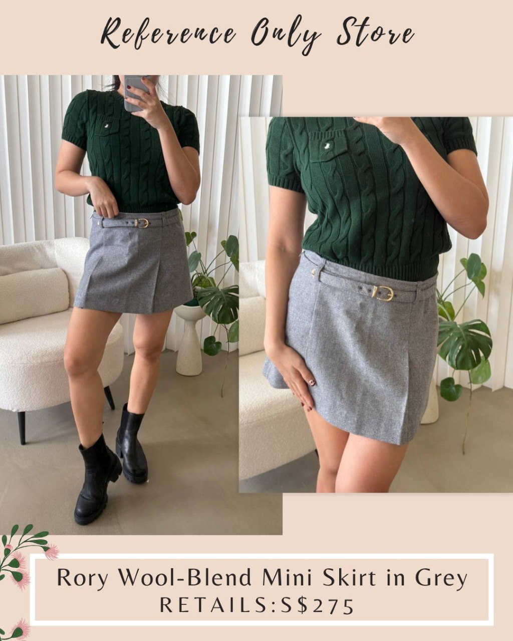 Ref Rory wool Blend mini skirt