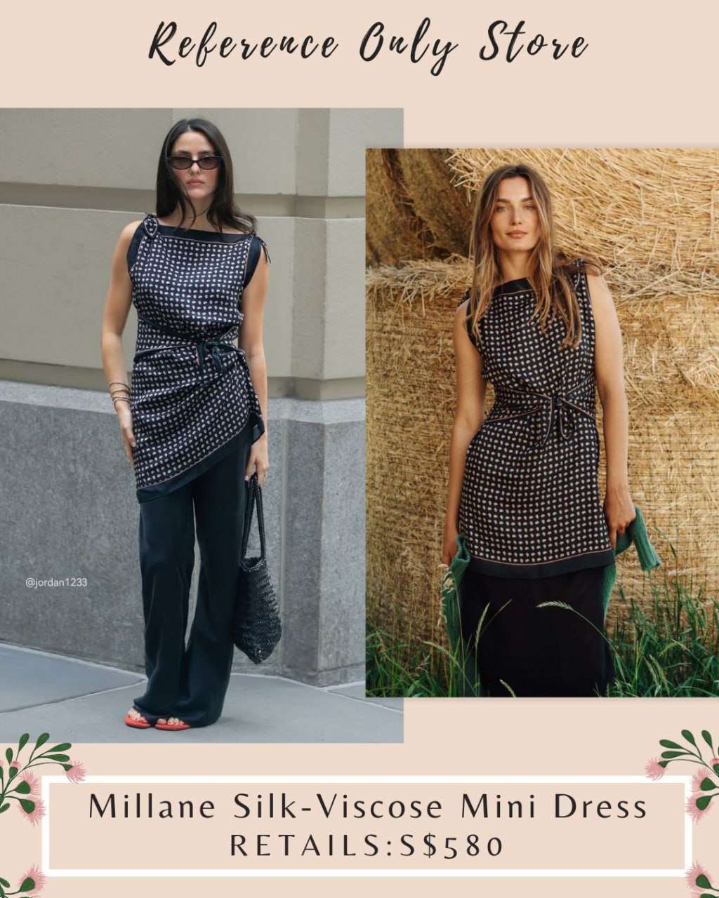 DN Millane silk viscose mini dress