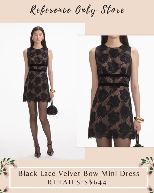 SP Black Lace Velvet mini dress