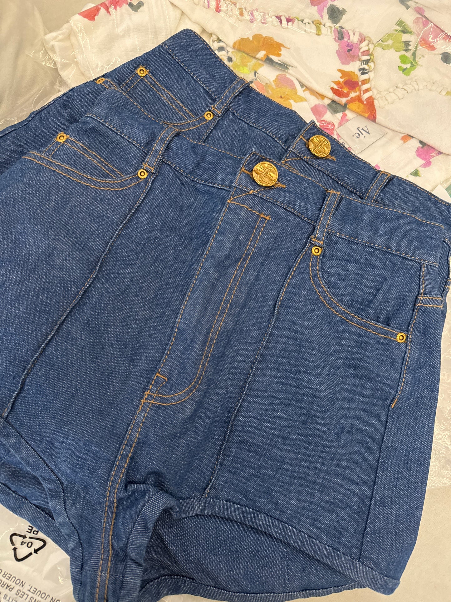 010zm matchmaker cotton denim shorts