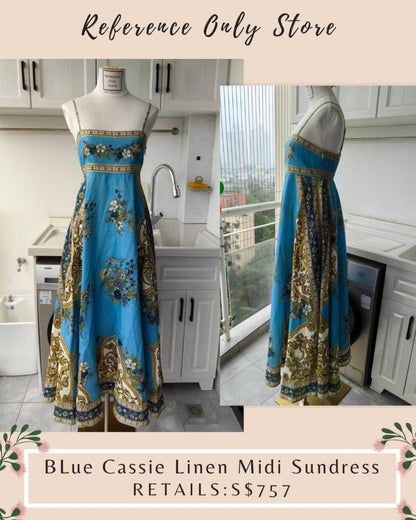 AM Blue Cassie linen midi Sun dress