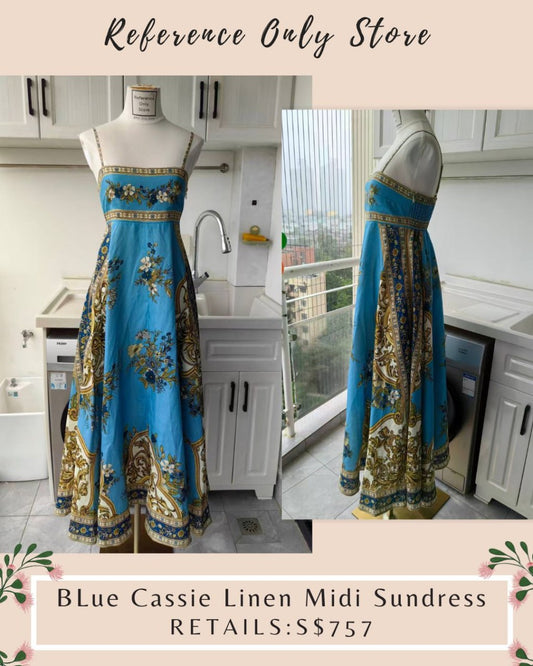 AM Blue Cassie linen midi Sun dress