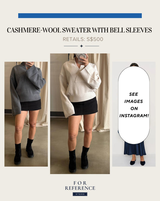 cashmere wool sweater with bell sleeves