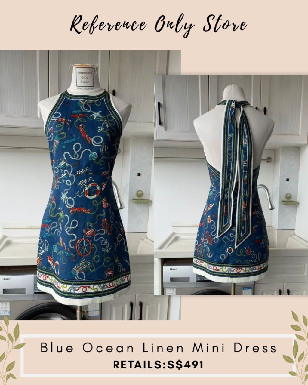 AM Blue Ocean linen mini dress