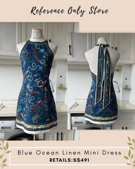 AM Blue Ocean linen mini dress