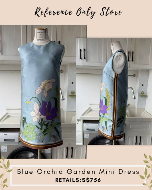 AM Blue Orchid garden mini dress