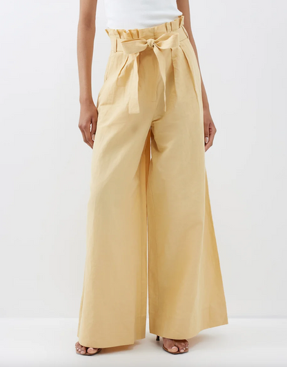 UJ Gitana Pants Yellow Cotton Linen Silk Pant