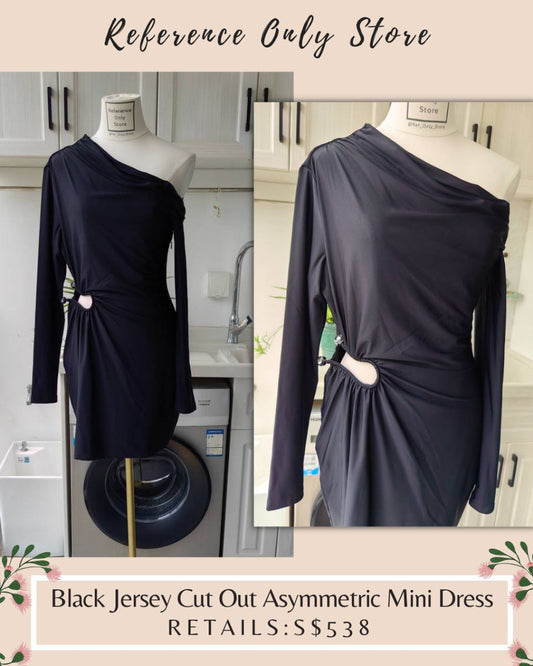 SP Black Jersey Cut Out Asymmetric Mini Dress