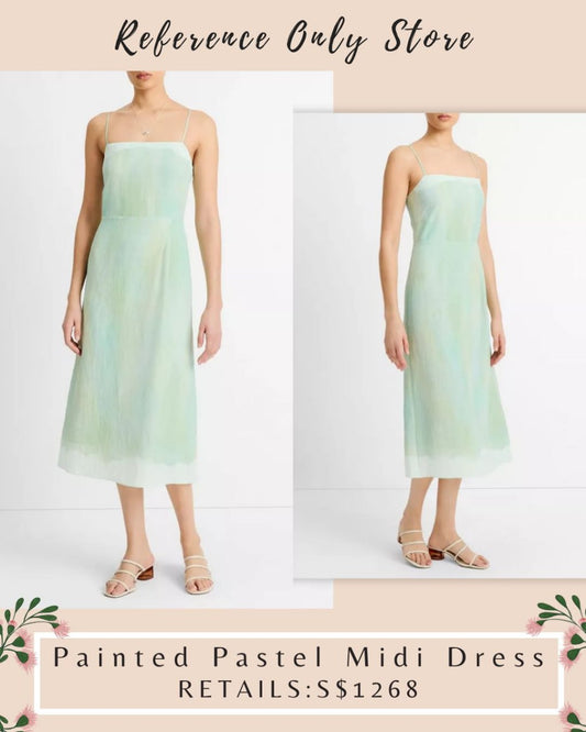 VC Painted pastel green midi dress
