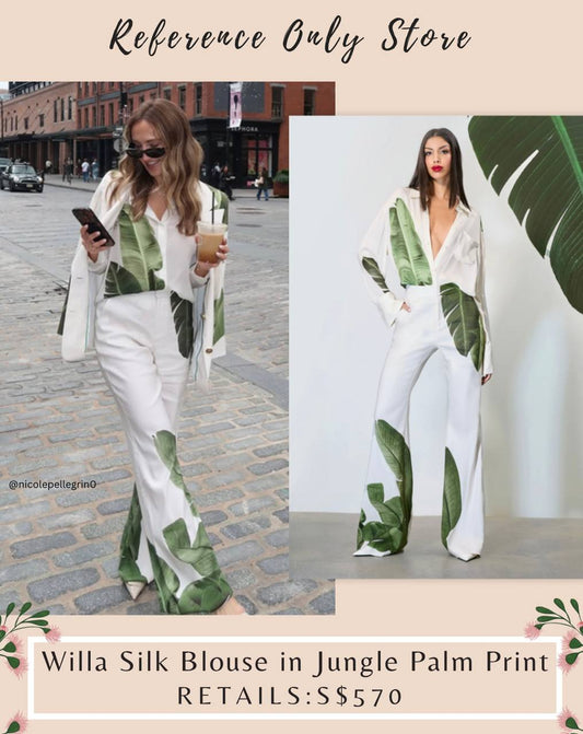 AO Willa Silk Blouse in jungle palm print