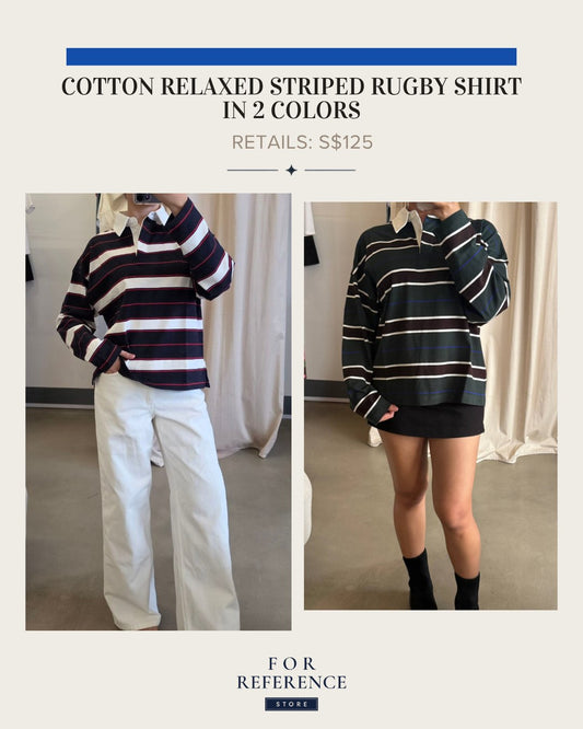 Striped cotton jersey rugby shirt in 2 colors