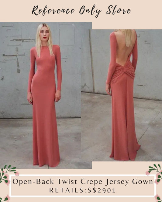 AP Open back twist crepe jersey dress maxi
