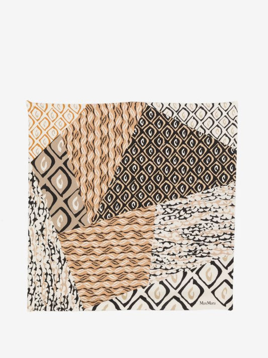 MM Patchwork print geometric  Silk scarf