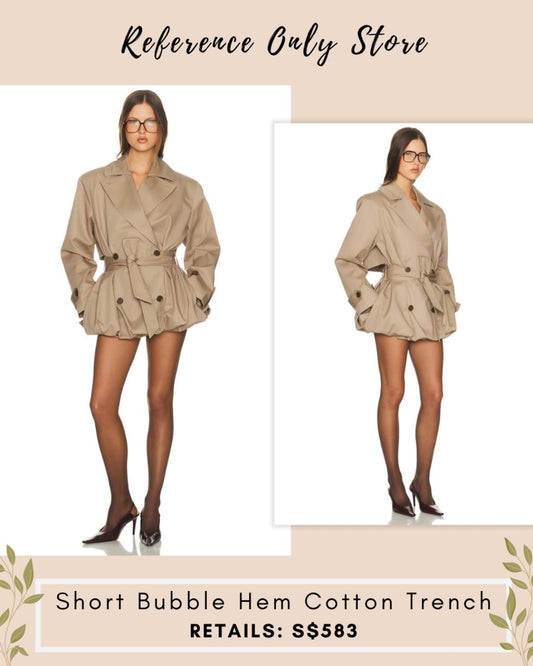 HS short hem bubble cotton trench coat