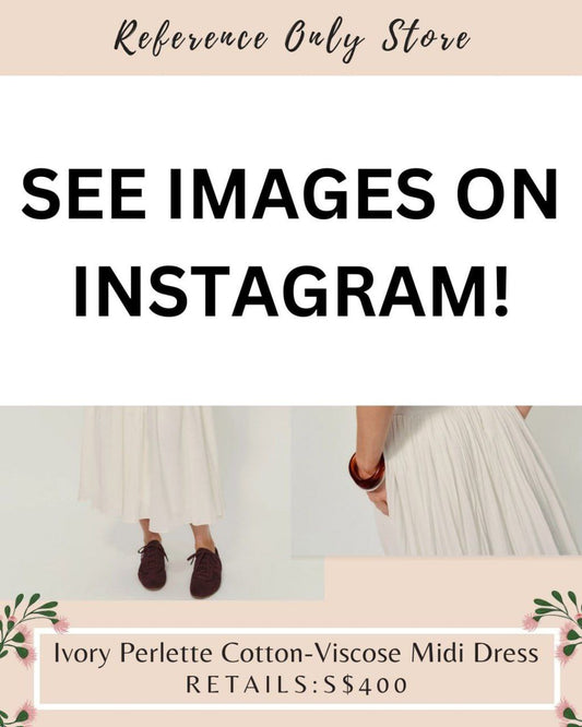 Readystock! Ref Ivory Perlette cotton viscose midi dress