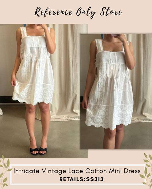 Readystock! Vintage lace cotton mini dress