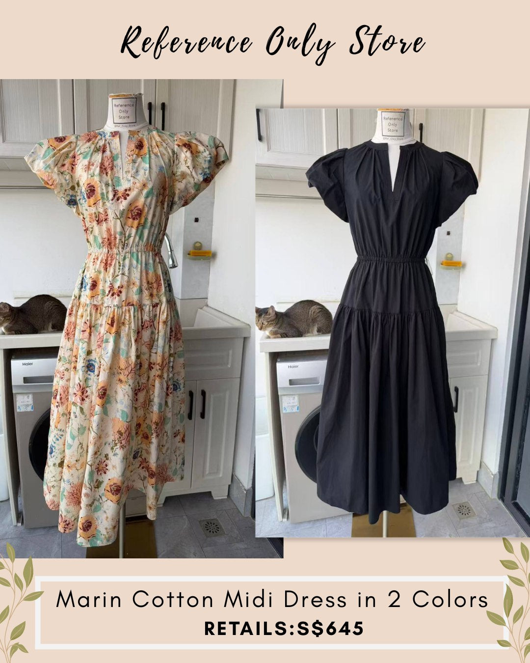 UJ Marin cotton midi dress in 2 colors