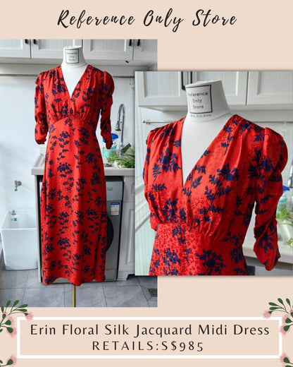 LKB Erin Floral Silk Jacquard Midi Dress
