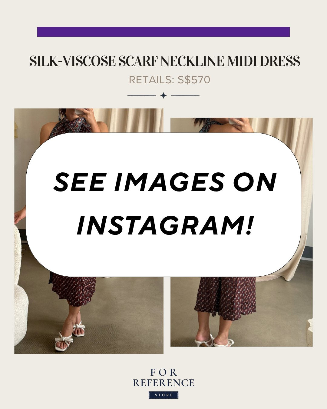 Silk Viscose Scarf neckline halter midi dress