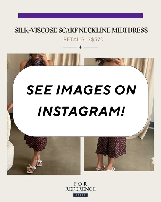 Silk Viscose Scarf neckline halter midi dress