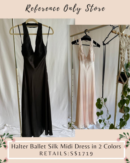MP Halter silk ballet midi dress