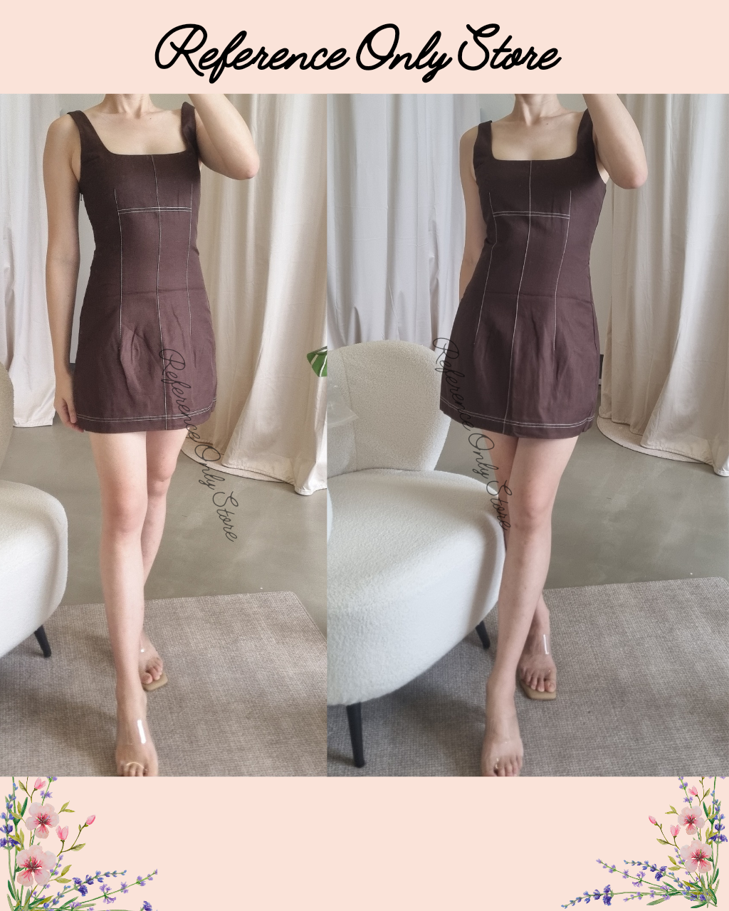 Stl mini chocolate structured mini dress