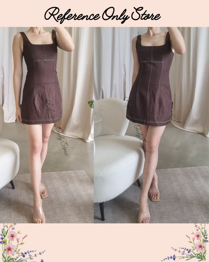 Stl mini chocolate structured mini dress