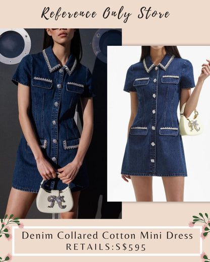 SP Denim Collared Cotton Mini Dress