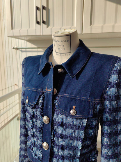 VB Santo Cotton Denim Jacket in Blue Multi