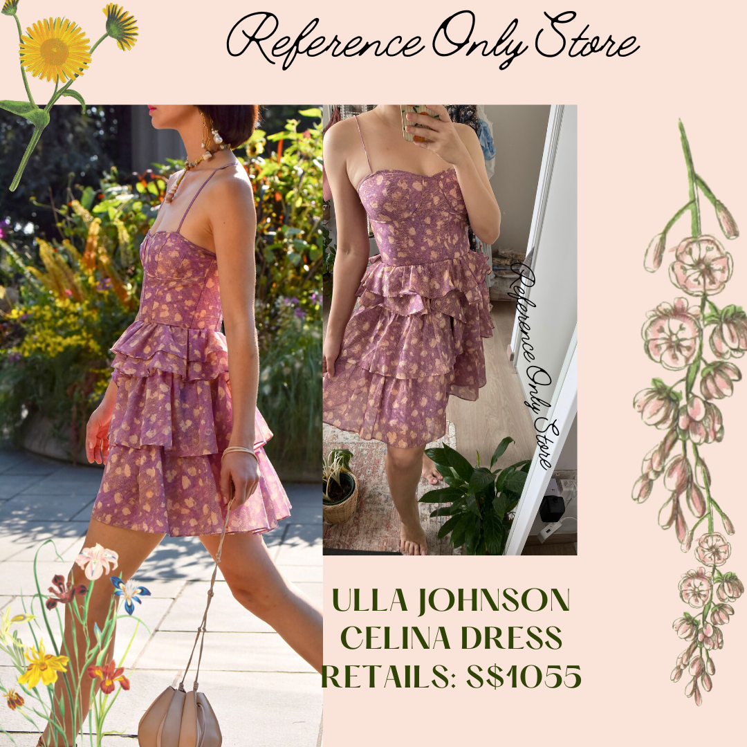 Readystock! UJ Celina Mini Silk Cotton Dress in Lavender Spot