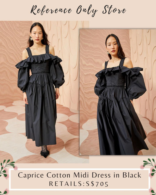 New Color! UJ Caprice Black Cotton Poplin Dress