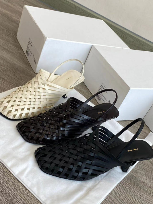 Readystock! TR Woven Mule in vegetable tanned leather