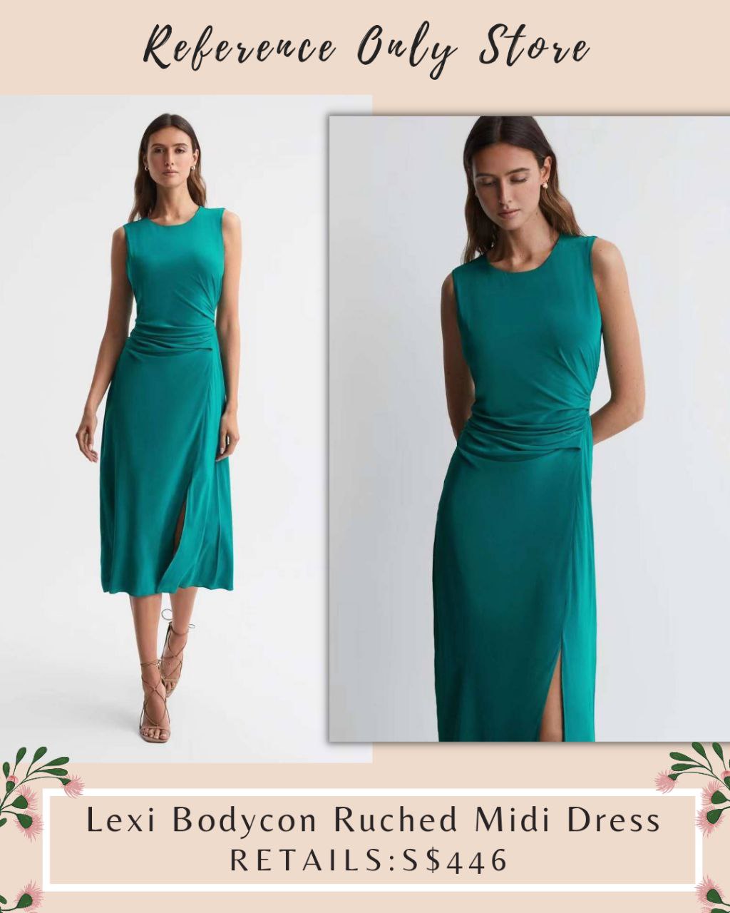 Rs Petite Lexi bodycon ruched midi dress