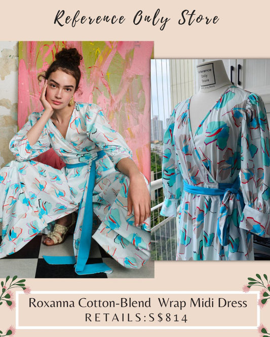 DVF Roxanna Cotton Blend Wrap Midi Dress