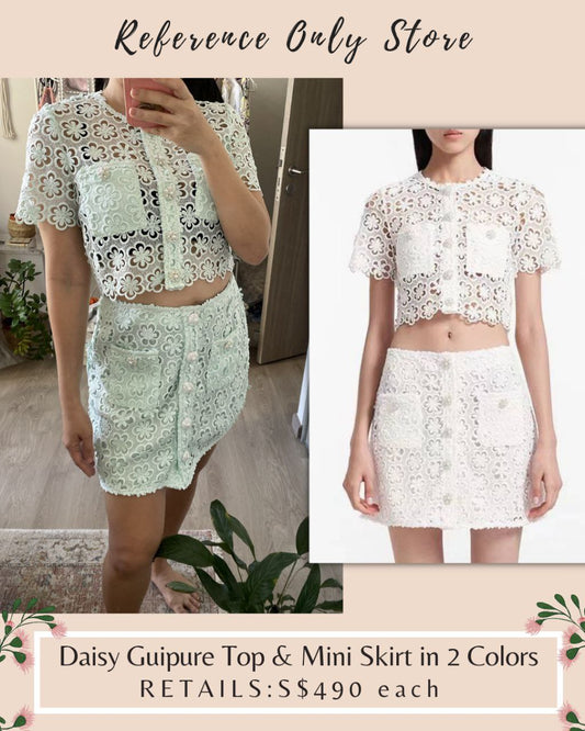 SP Daisy guipure top & mini skirt in 2 colors