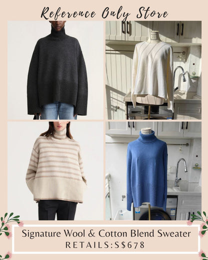 Tot Signature Wool and Cotton Blend Sweater